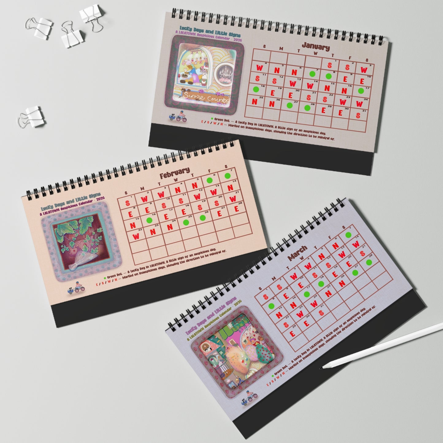 Auspicious Day & Everyday Magic — LALATOWN 2026 Desktop Calendar (Sweet Dream Edition)