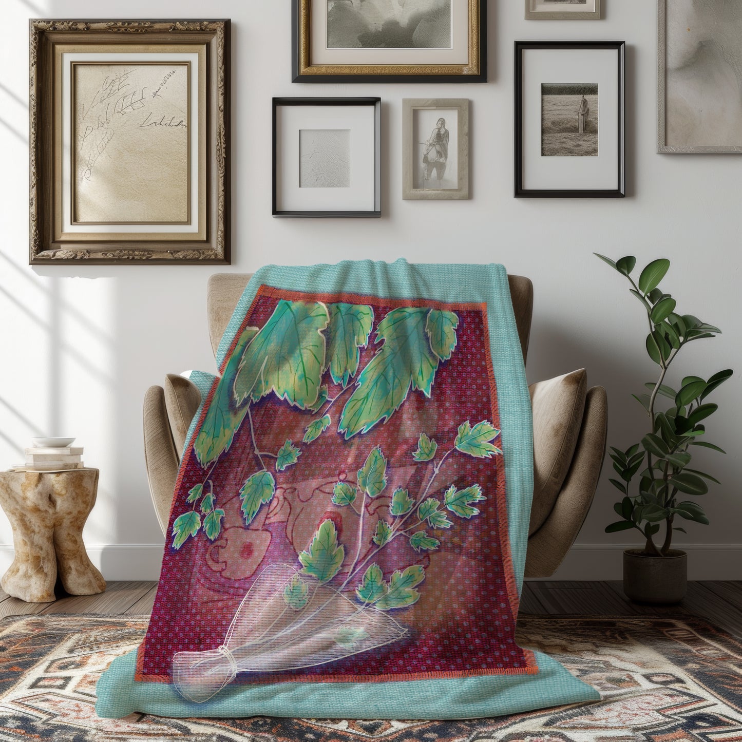 Señorita Coriandra – Velveteen Plush Blanket (50″ × 60″)
