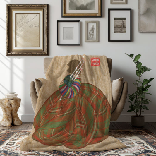 Korehay Studio Logo – Velveteen Plush Blanket (50″ × 60″)