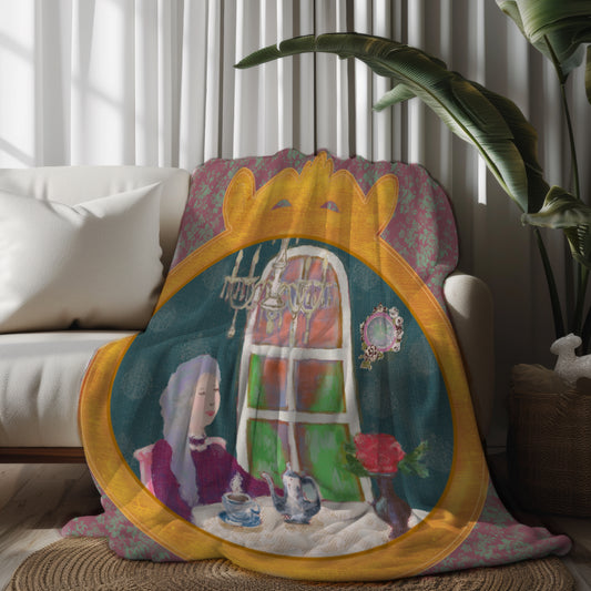 Four O’Clock in LALATOWN – Velveteen Plush Blanket (50″ × 60″)