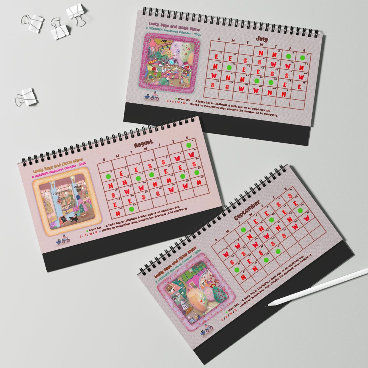 Auspicious Day & Everyday Magic — LALATOWN 2026 Desktop Calendar (Sweet Dream Edition)
