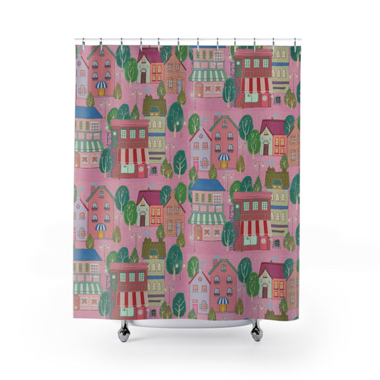Pink Sky in LALATOWN – LALATOWN Shower Curtain