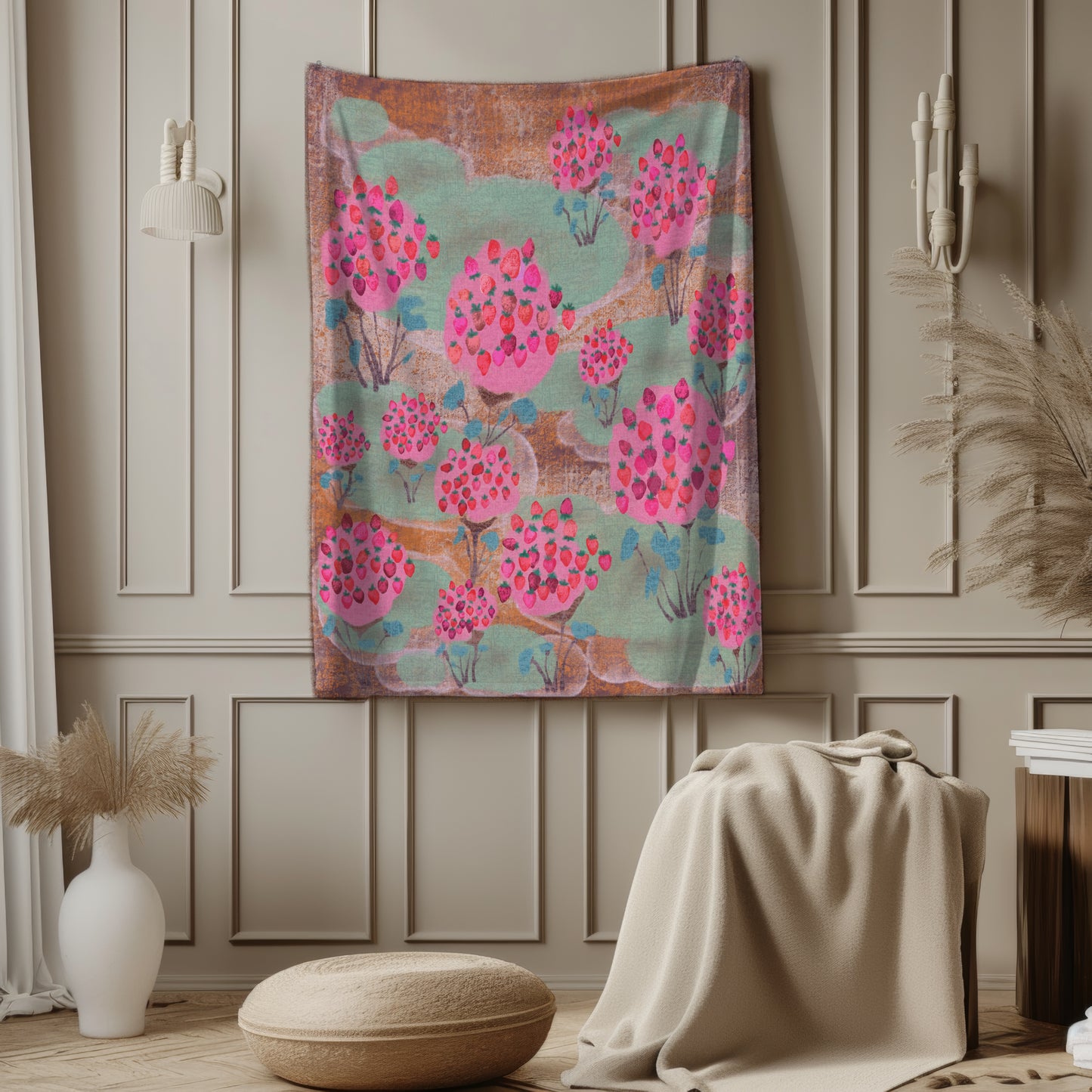 For the Love of Berry – Velveteen Plush Blanket (50″ × 60″)