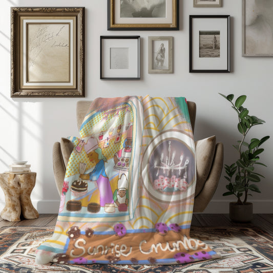 Sunrise Crumbs – Velveteen Plush Blanket (50″ × 60″)