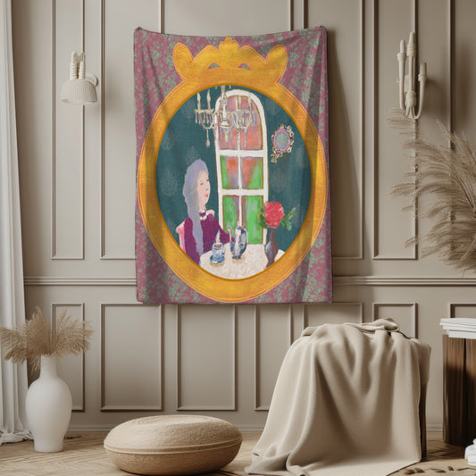 Four O’Clock in LALATOWN – Velveteen Plush Blanket (50″ × 60″)