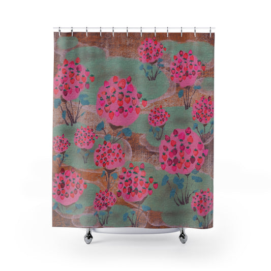 For the Love of Berry – Whimsical LALATOWN Shower Curtain