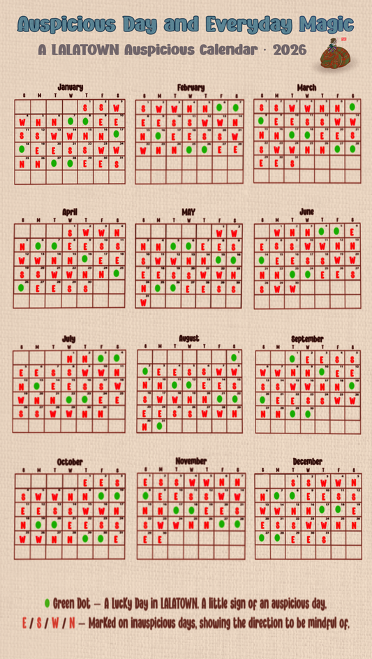 Auspicious Day & Everyday Magic: LALATOWN 2026 PDF Calendar