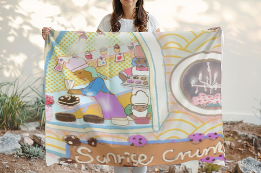 Sunrise Crumbs – Velveteen Plush Blanket (50″ × 60″)